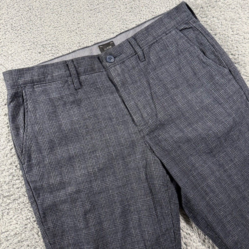 J.Crew Pants Mens 32x30 Grey Glen Plaid 770 Straight Fit Stretch Trousers